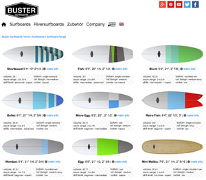 Buster Surfboards Range